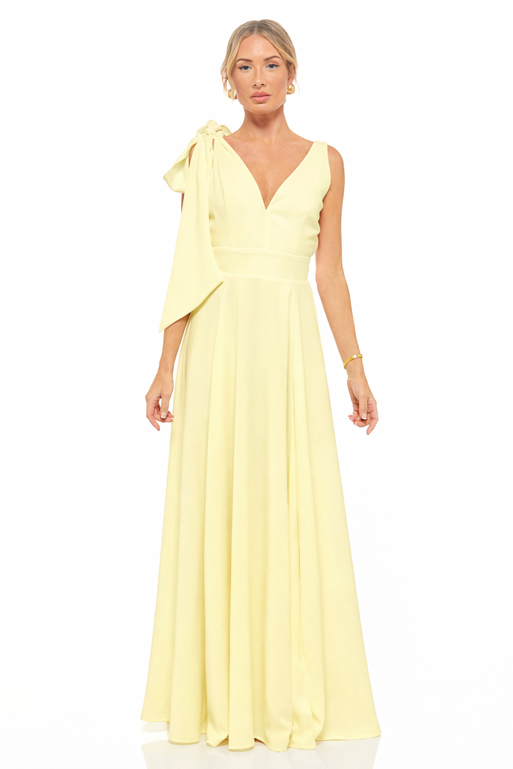 Eva Bow Maxi Dress Lemon Ice