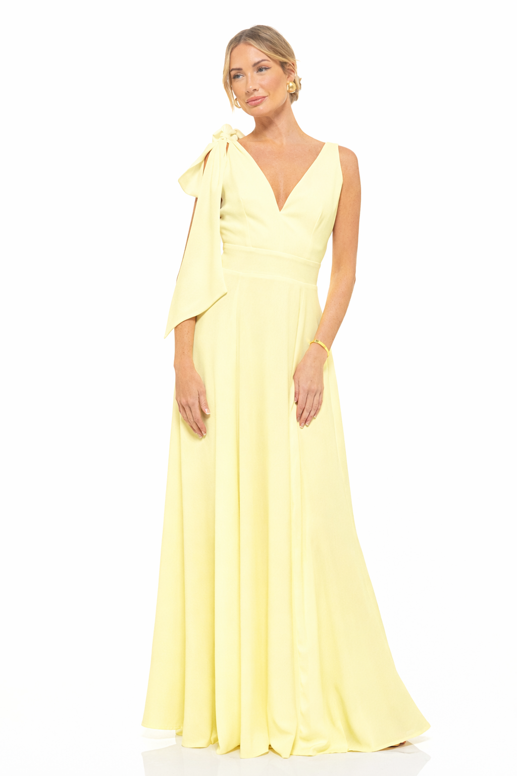 Eva Bow Maxi Dress Lemon Ice