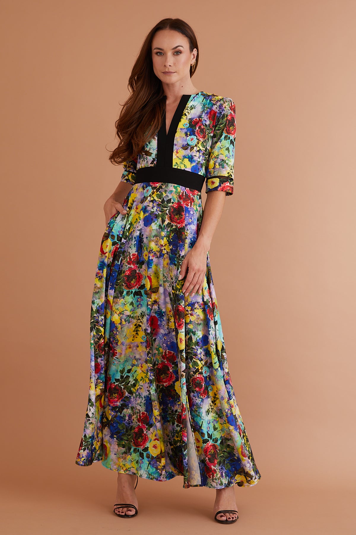 Stella Maxi Dress Brushstroke Blooms