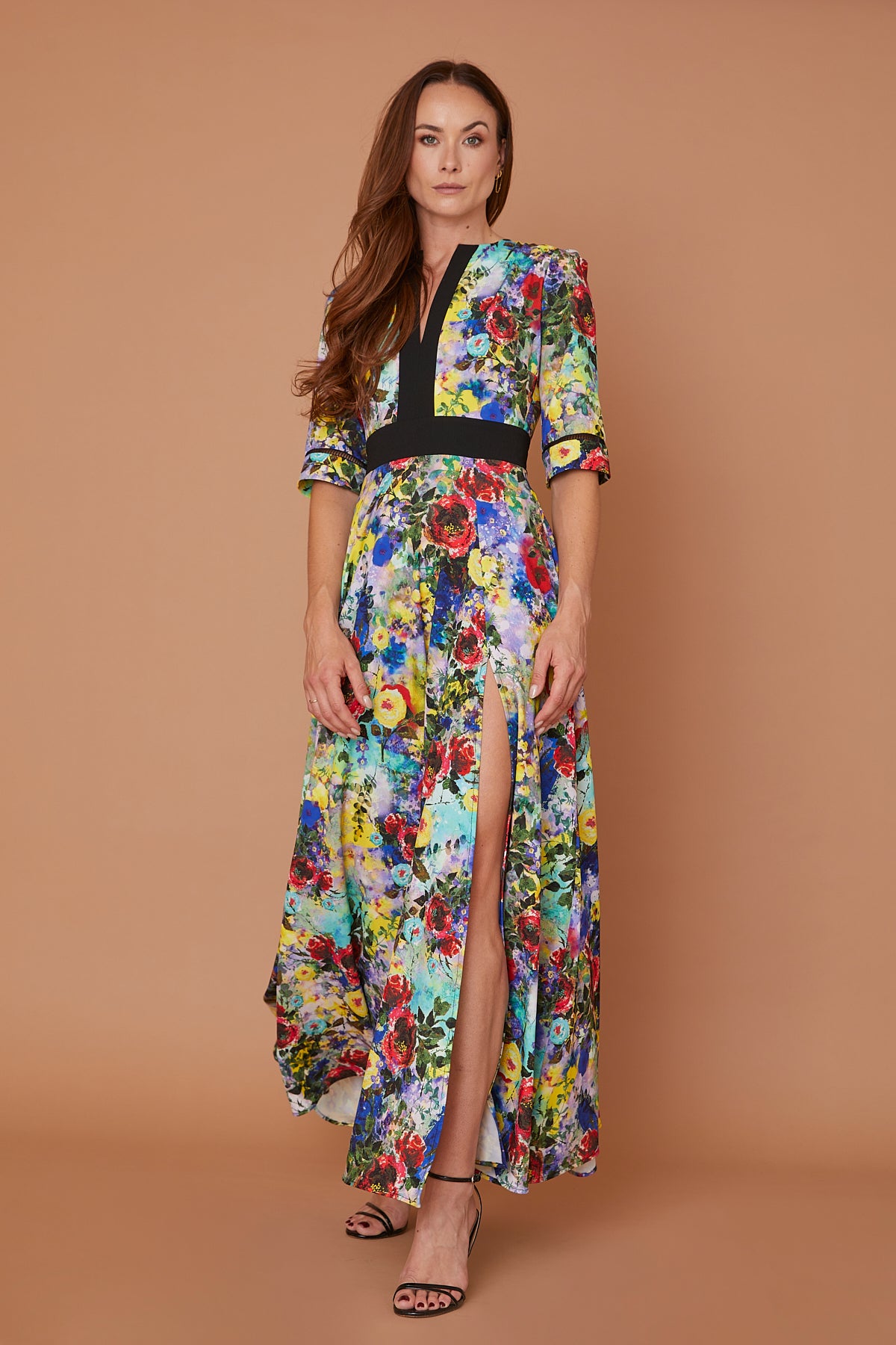 Stella Maxi Dress Brushstroke Blooms