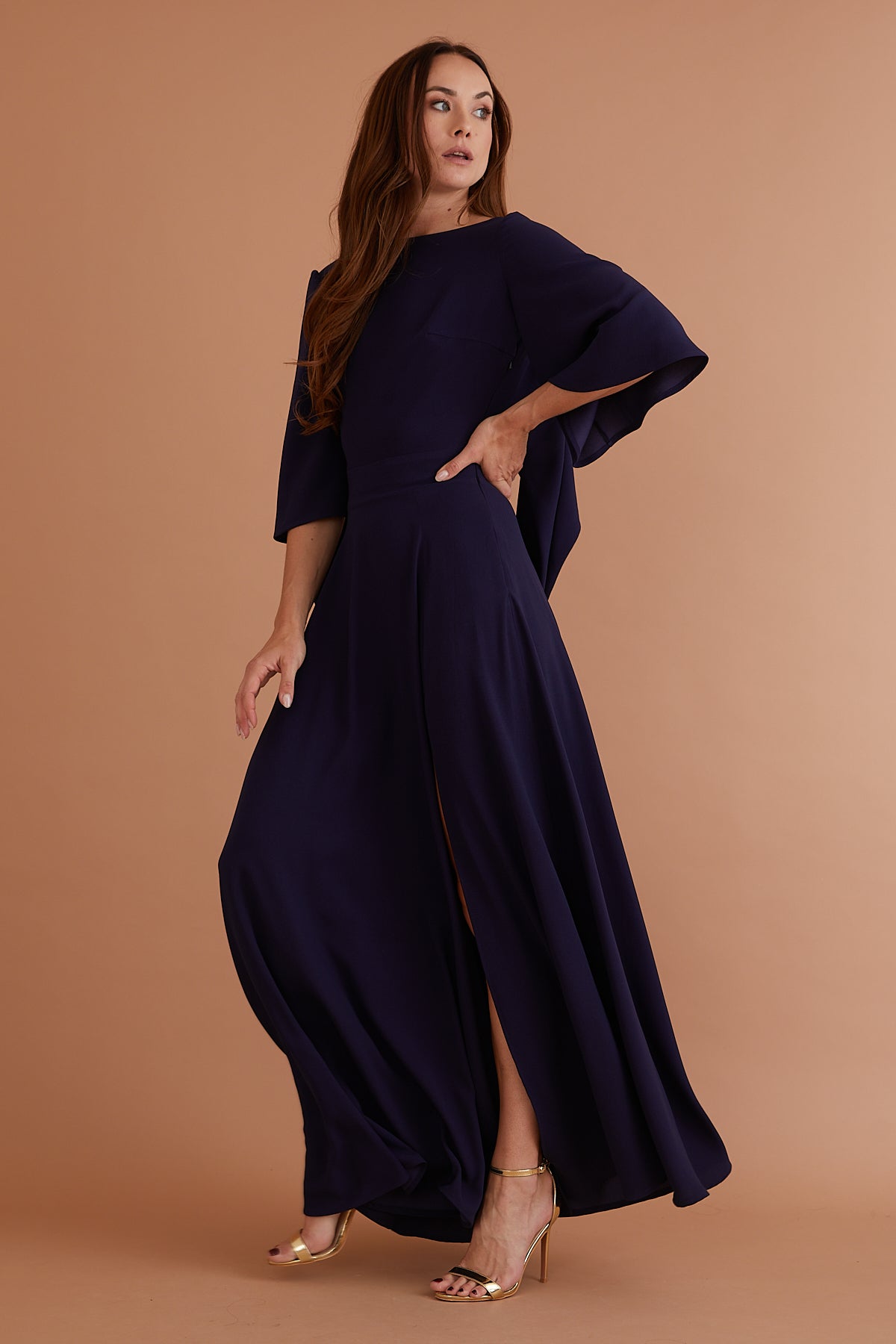 Esme Maxi Dress Navy Crepe