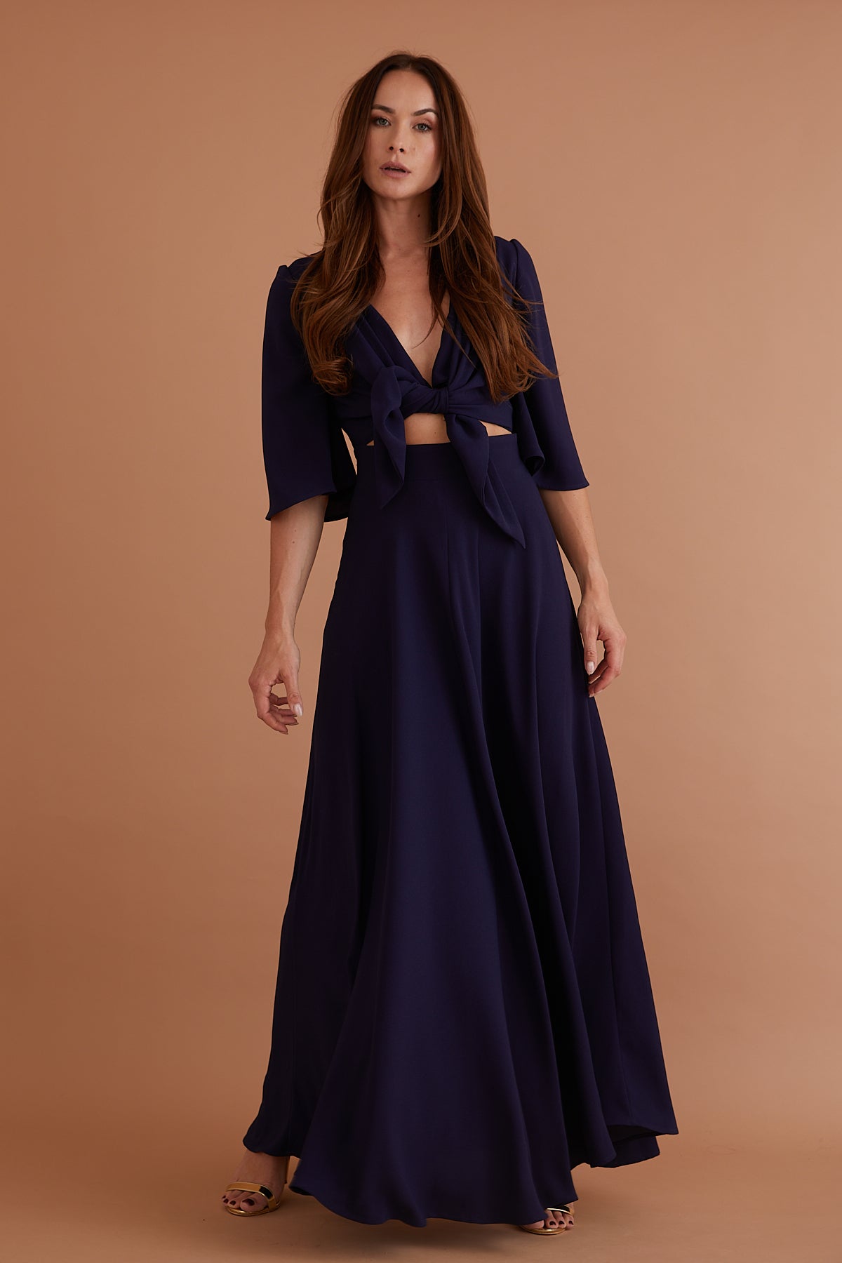 Esme Maxi Dress Navy Crepe