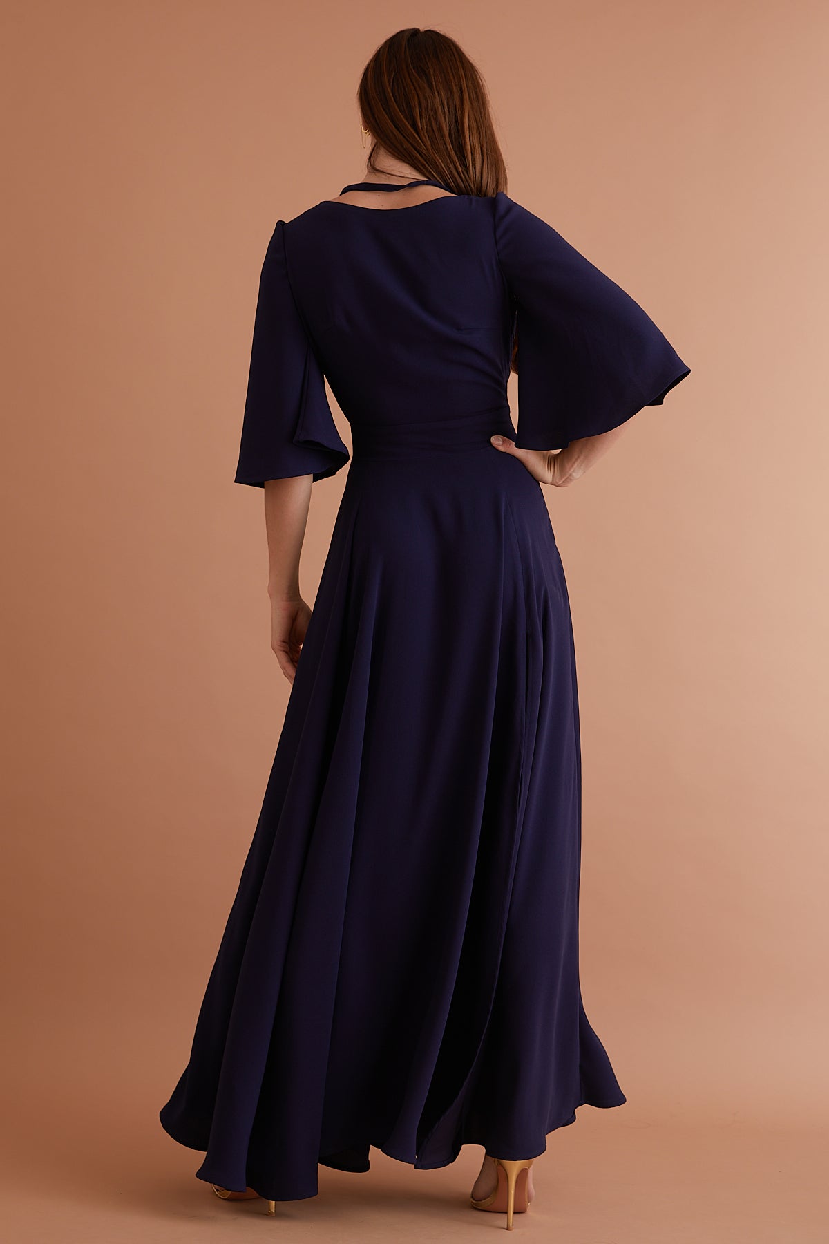 Esme Maxi Dress Navy Crepe