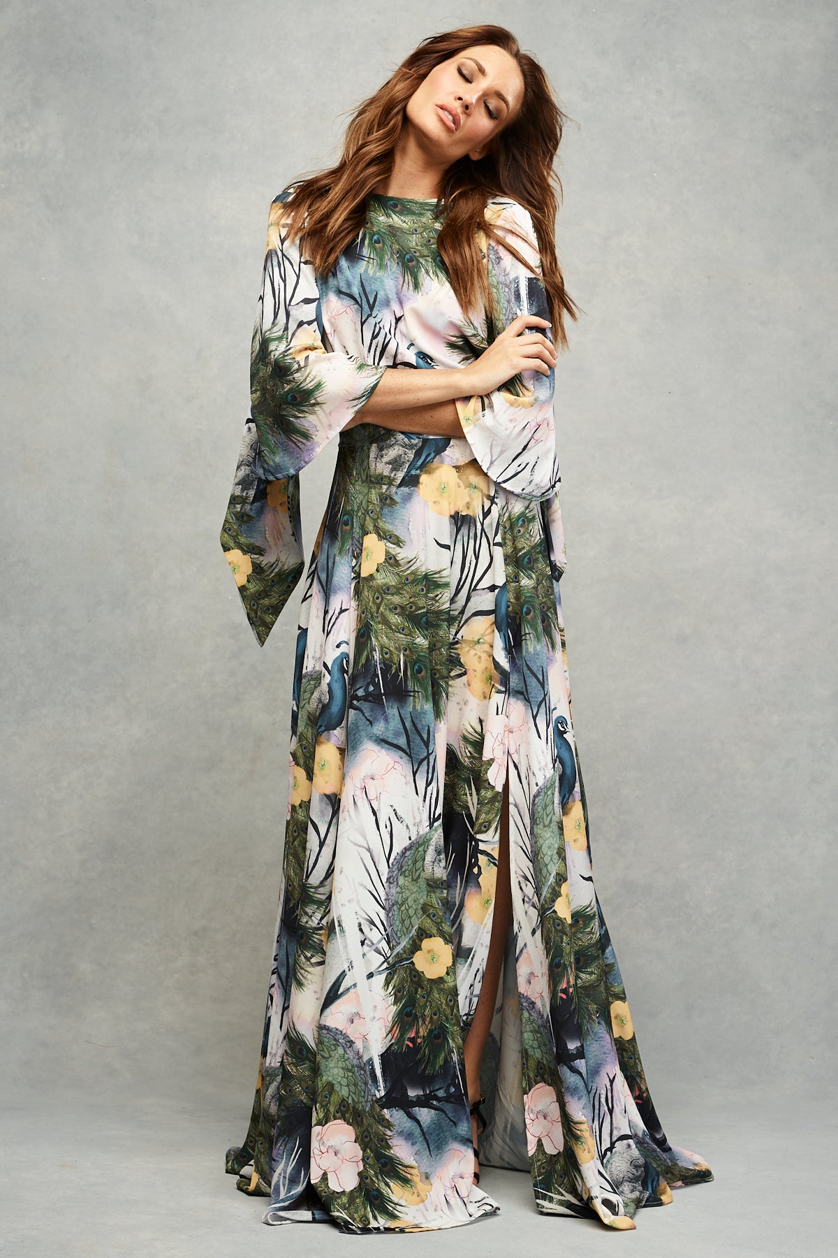 Esme Maxi Dress Peacock Print