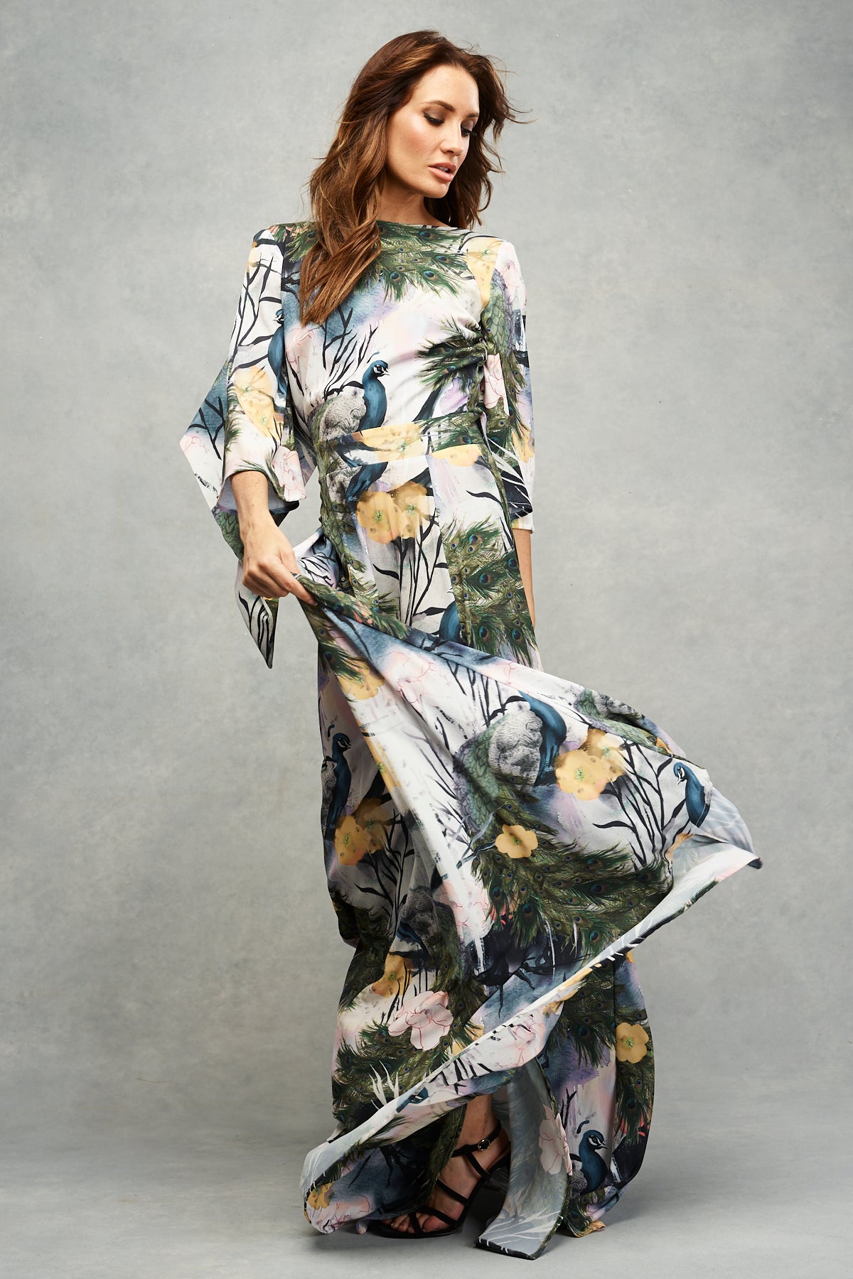 Esme Maxi Dress Peacock Print