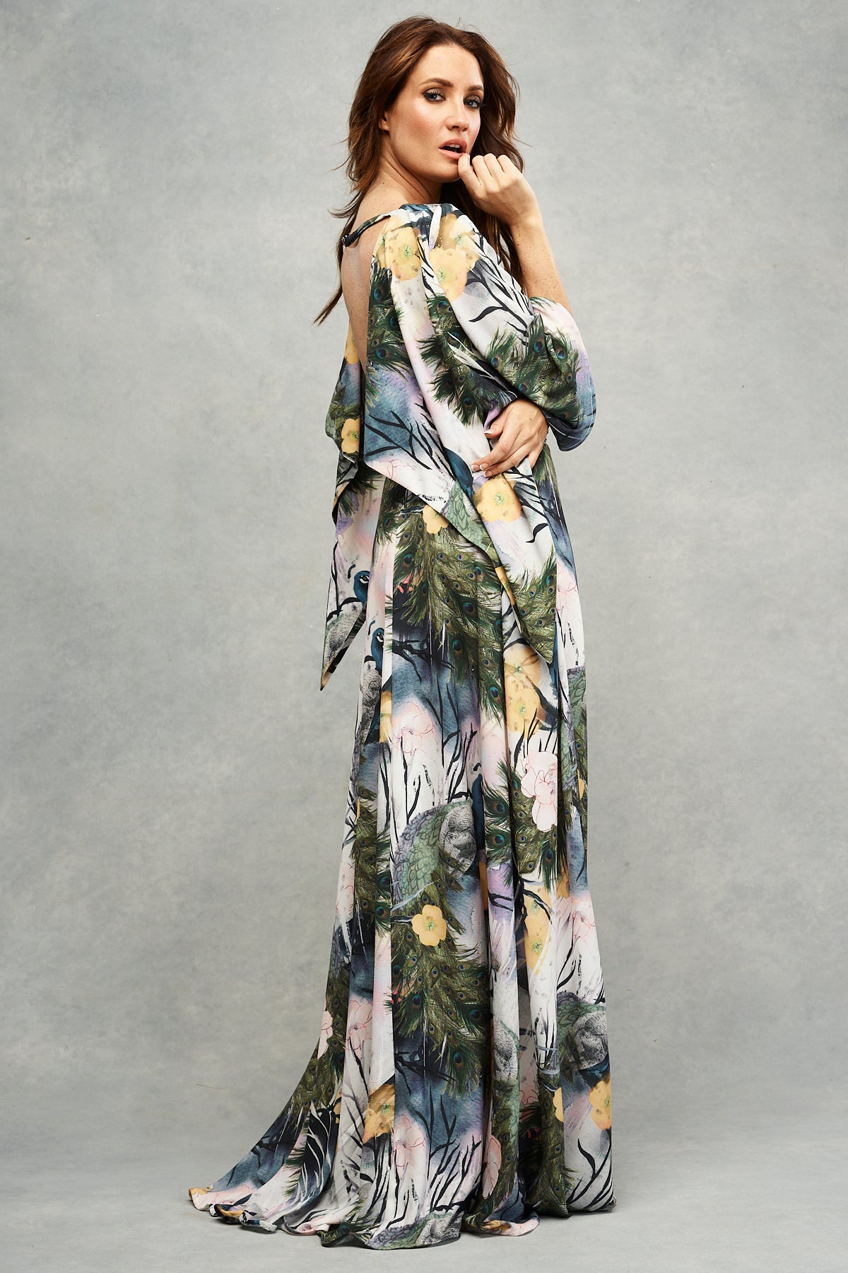 Esme Maxi Dress Peacock Print
