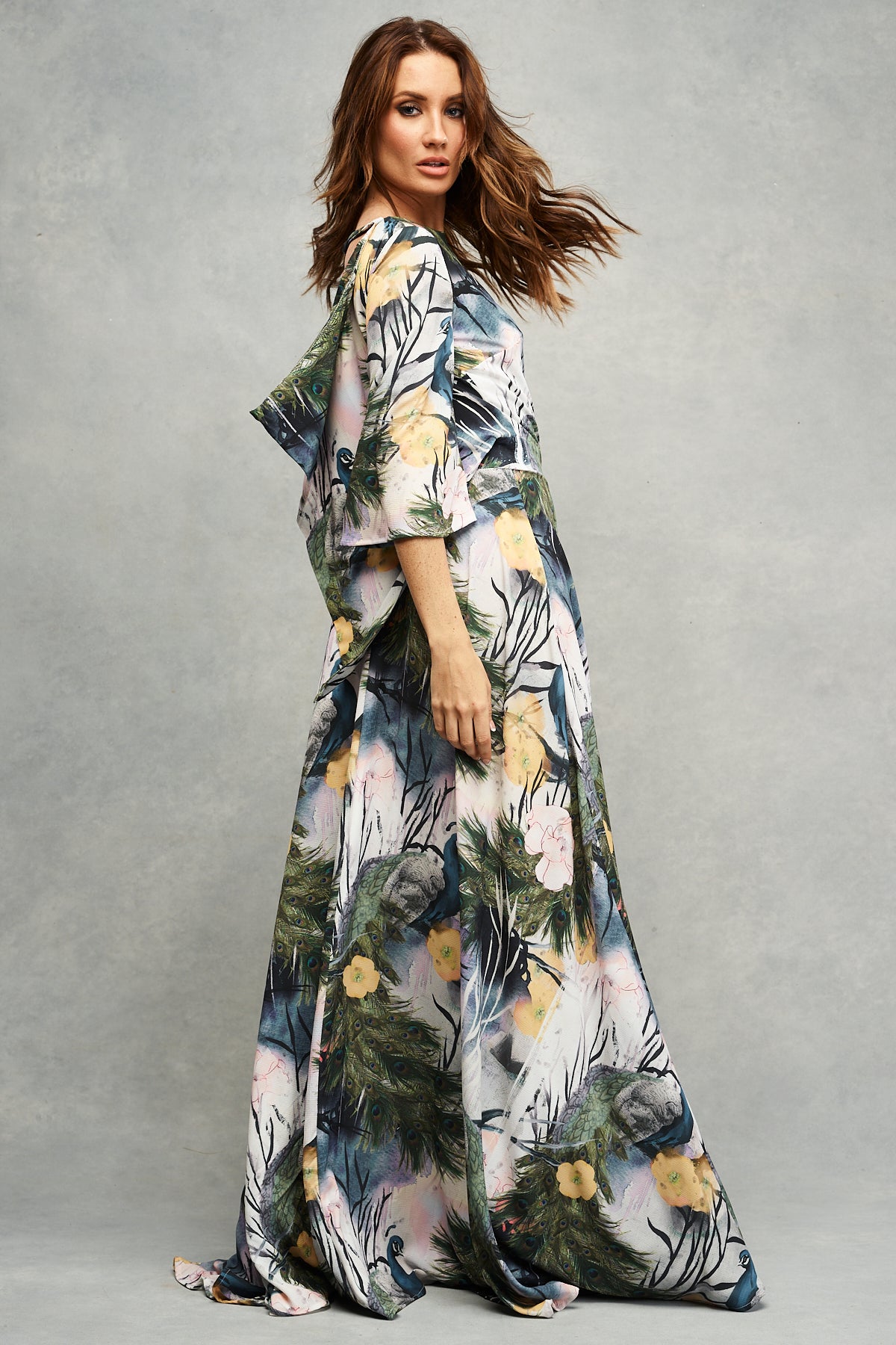 Esme Maxi Dress Peacock Print